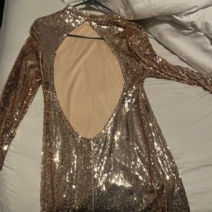 Rose gold dress with back cut out